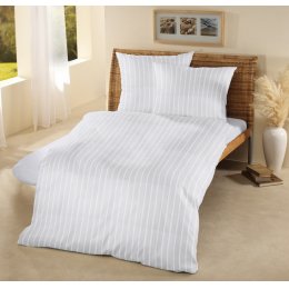 Fair Trade & Organic White Satin Stripe Super King Pillow Case-set of 2