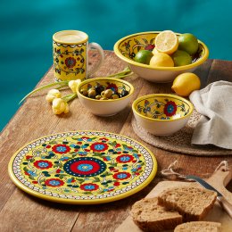 Hand Painted Ceramic Dipping & Spice Bowl - Hamra Zuma Yellow - Set of 2