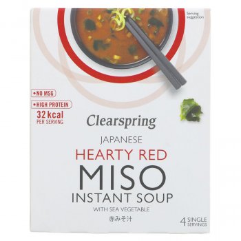 Clearspring Instant Hearty Red Miso Soup with Sea Vegetable - 4 x 8g
