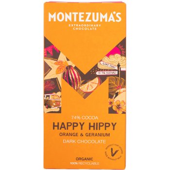 Montezuma's Happy Hippy Organic Orange & Geranium Dark Chocolate - 90g