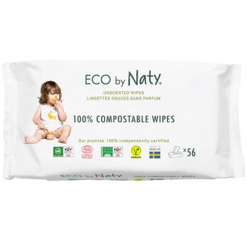 Eco by Naty Unscented Wipes - Pack Of 56