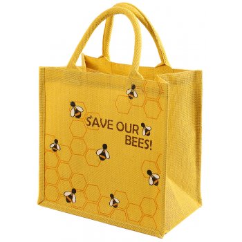 Reusable Jute Shopping Bag - Save Our Bees