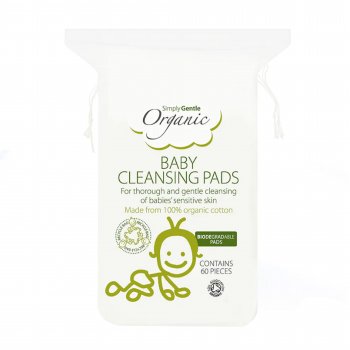 Simply Gentle Cotton Baby Pads Rectangular - 60 Pads