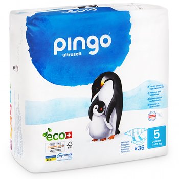 Pingo Ecological Disposable Nappies - Junior - Size 5 - Pack of 36