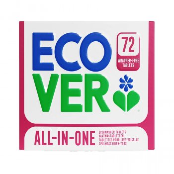 Ecover Wrapper Free All-in-One Dishwasher Tablets - Lemon & Mandarin - 72 Tabs