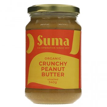 Suma Organic Peanut Butter - Crunchy - Unsalted - 340g