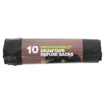 d2w Degradable Drawtape Refuse Sacks - 70L - Roll of 10