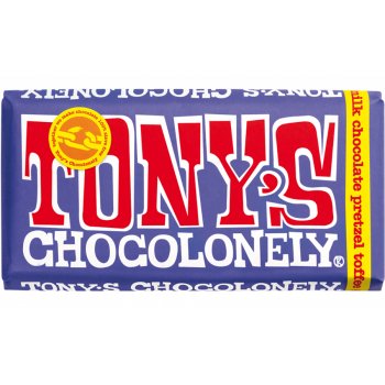 Tony's Chocolonely Dark Milk Chocolate with Pretzel and Toffee - 180g