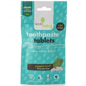 ecoLiving Fluoride Free Toothpaste Tablets Bag - 125 Tabs
