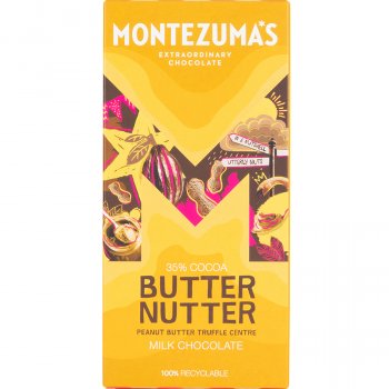Montezumas Butter Nutter Peanut Butter Truffle Filled Milk Chocolate Bar - 90g
