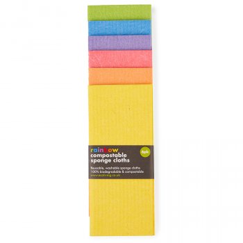 ecoLiving Compostable Sponge Cleaning Cloths - Rainbow - Pack of 6