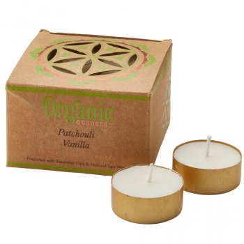 Fair Trade Patchouli & Vanilla Scented Tealight Candles - Pack of 12