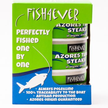 Fish 4 Ever Skipjack Tuna Steaks in Organic Olive Oil - 3 x 160g
