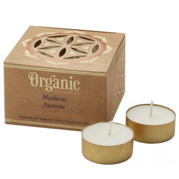 Fair Trade Madurai Jasmine Scented Tealight Candles - Pack of 12