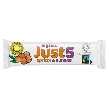 Tropical Wholefoods Just 5 Organic & Fairtrade Snack Bar - Apricot & Almond - 40g