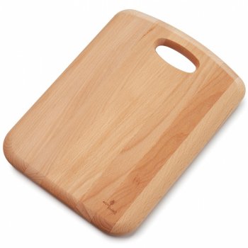 ecoLiving Beech Wood Chopping Board with Handle - 34cm
