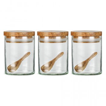 Izaan Spice Jars - Clear - Set of 3