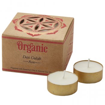 Fair Trade Desi Gulab Rose Scented Tealight Candles - Pack of 12