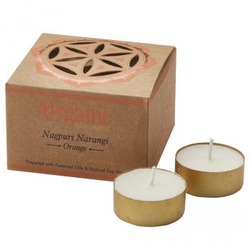 Fair Trade Nagpuri Narangi Orange Scented Tealight Candles - Pack of 12