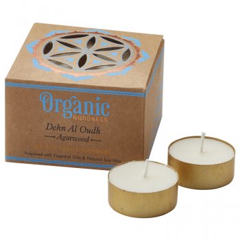 Fair Trade Dehn Al Oudh Agarwood Scented Tealight Candles - Pack of 12