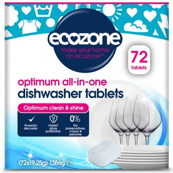 Ecozone Optimum All-In-One Dishwasher Tablets - 72 Tablets