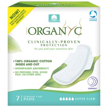 Organyc Overnight Feminine Care Pads  - 7 Pads