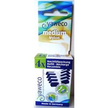 Yaweco Medium Nylon Toothbrush Heads - 4 Heads