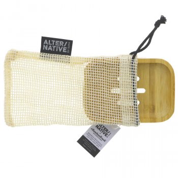 Alternative by Suma Bambuu Rectangle Soap Dish & Soap Bag