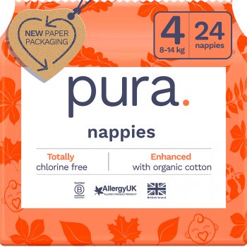 Pura Nappies - Size 4 - 8-14kg - Pack of 24