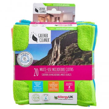 Greener Cleaner Multi-Use Microfibre Cloths - Pack of 20
