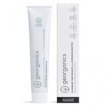 Georganics Fluoride Toothpaste with Hydroxyapatite - Activated Charcoal - 75ml