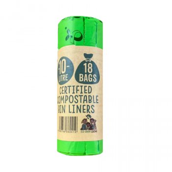 Eco Green Living Compostable Bin Liners - 10L - 18 Bags