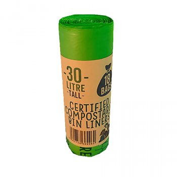 Eco Green Living Compostable Bin Liners - 30L - 18 Bags