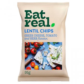 Eat Real Lentil Greek Cheese Tomato & Herb Chips - 95g