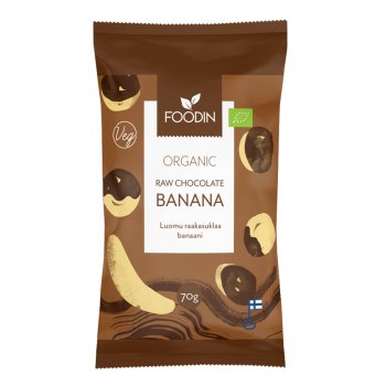 Foodin Organic Raw Chocolate Coated Banana - 70g