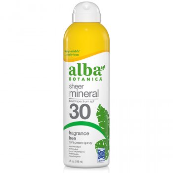 Alba Botanica Sheer Mineral Fragrance Free Sunscreen Spray - SPF 30 - 148ml