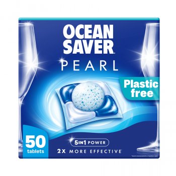 OceanSaver Plastic Free Pearl All-in-One Dishwasher Tablets - 50 Pack