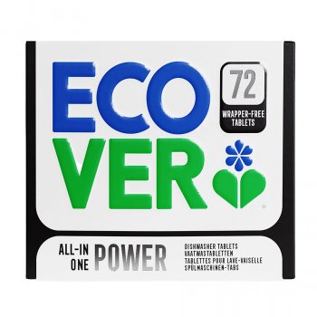 Ecover Wrapper Free All-In-One Power Dishwasher Tablets - 72 Tablets