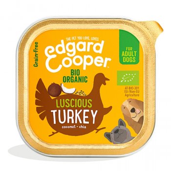 Edgard and Cooper Organic Turkey, Coconut and Chia Seeds Tray for Dogs - 100g