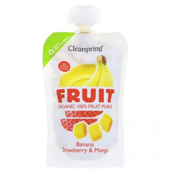 Clearspring Fruit Puree - Banana, Strawberry & Mango - 100g