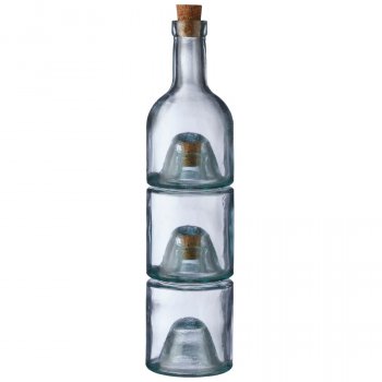 Recycled Glass Stacking Oil, Vinegar & Dressing Bottles