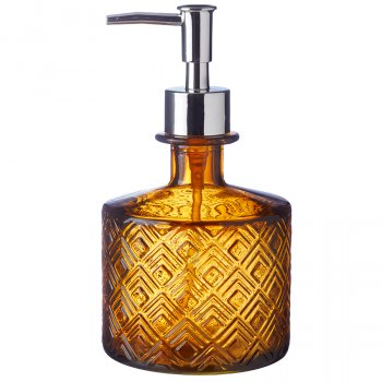 Recycled Glass Soap Dispenser - Amber