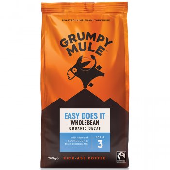 Grumpy Mule Fairtrade & Organic Easy Does It Decaf Coffee Beans - 200g