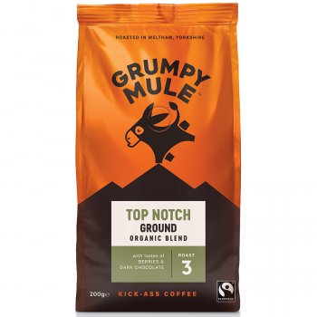 Grumpy Mule Fairtrade & Organic Top Notch Blend Ground Coffee - 200g