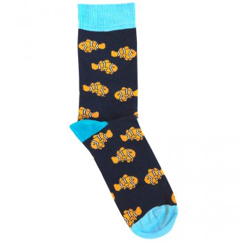 Doris & Dude Navy Clownfish Bamboo Socks - UK 7-11