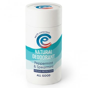 Earth Conscious Natural Deodorant Stick - Peppermint & Spearmint Strong Protection - 90g