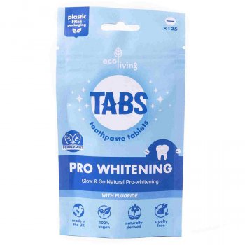 ecoLiving TABS Toothpaste Tablets - Pro Whitening with Fluoride - 125 pack