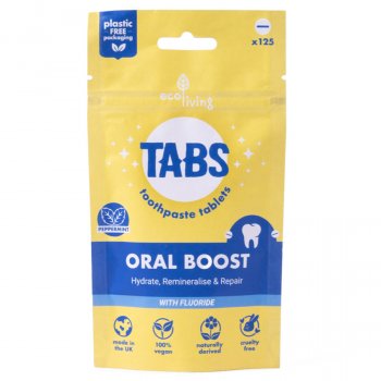 ecoLiving TABS Toothpaste Tablets - Oral Boost with Fluoride - 125 pack