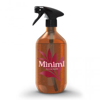 Miniml Reusable Amber Glass Bottle with Trigger Spray - 500ml
