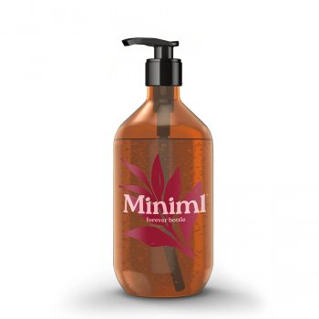Miniml Reusable Amber Glass Bottle with Pump - 500ml